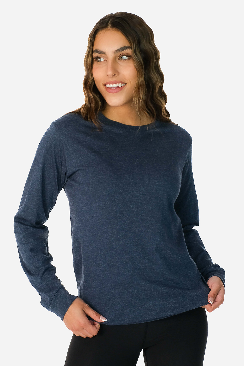 Premium Heather Long Sleeve Crew Neck Tee