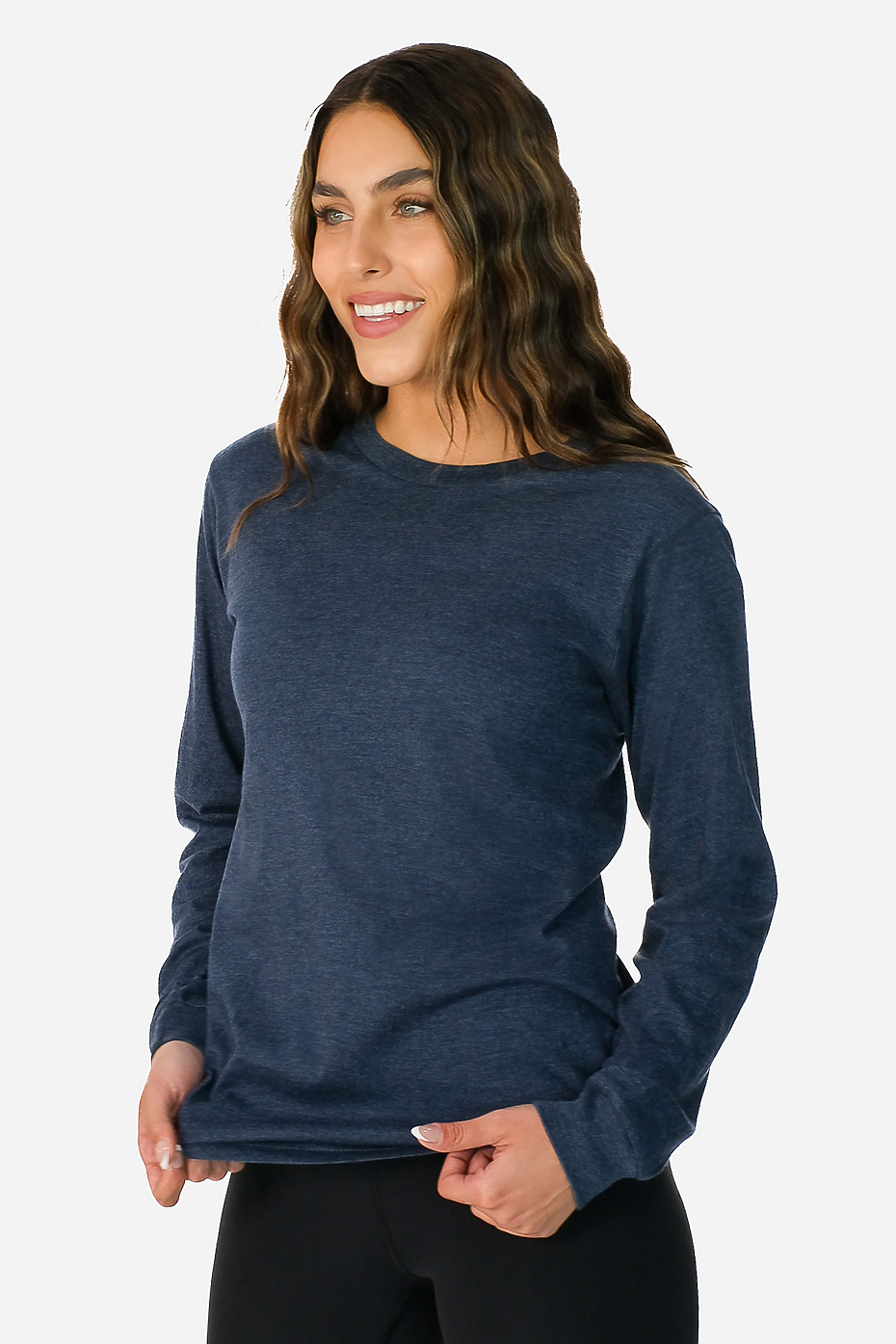 Premium Heather Long Sleeve Crew Neck Tee