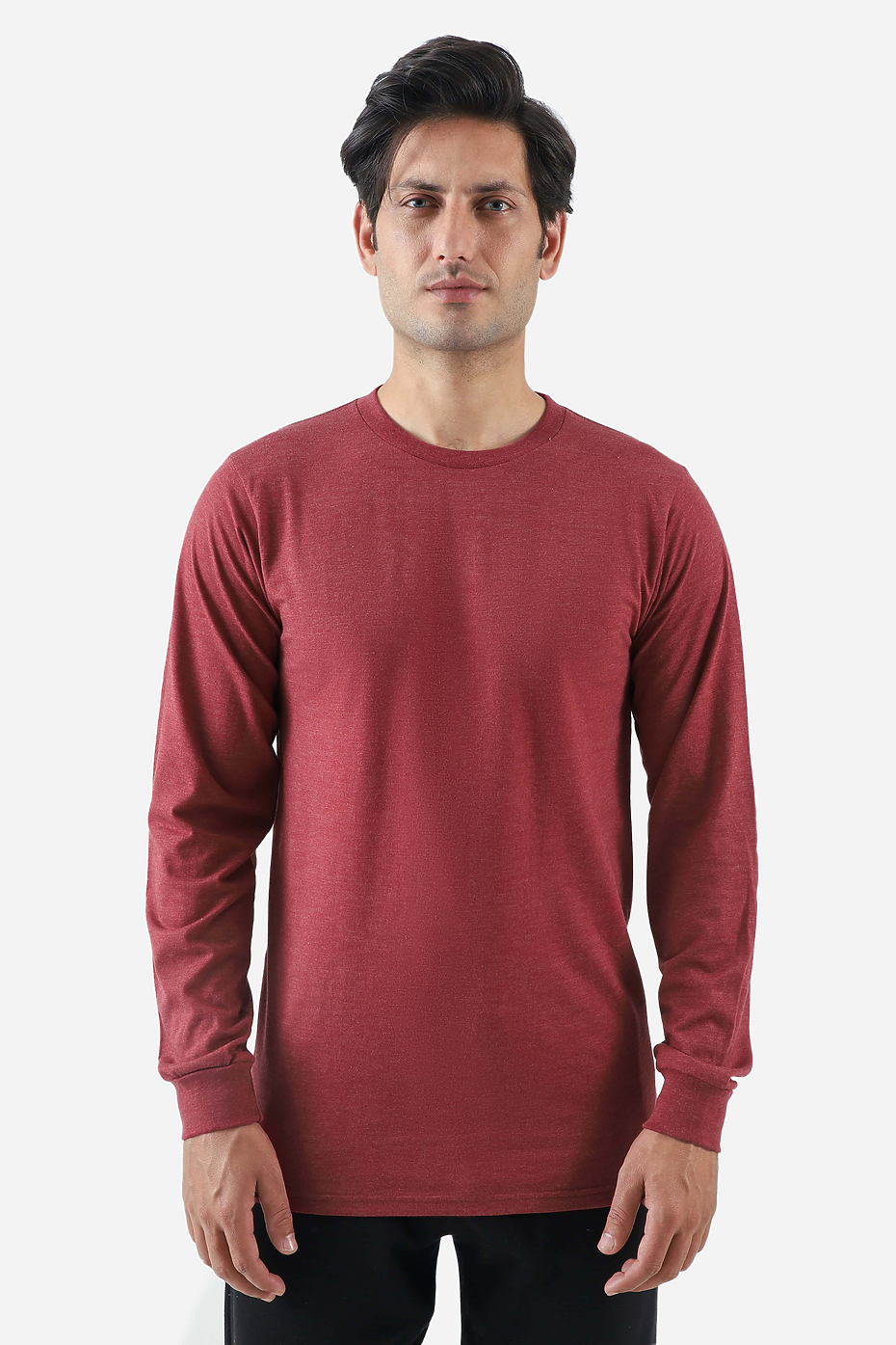 Premium Heather Long Sleeve Crew Neck Tee
