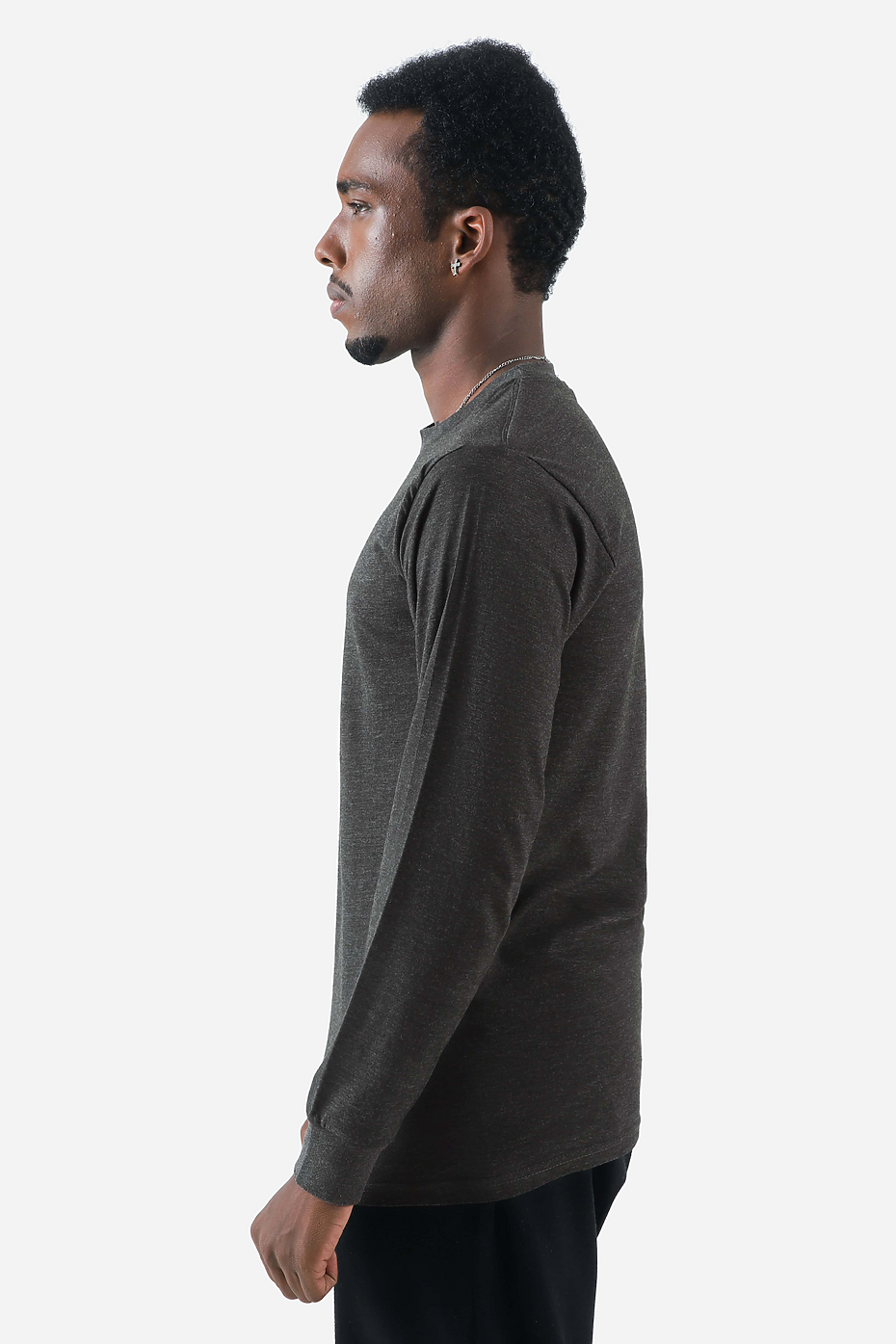 Premium Heather Long Sleeve Crew Neck Tee