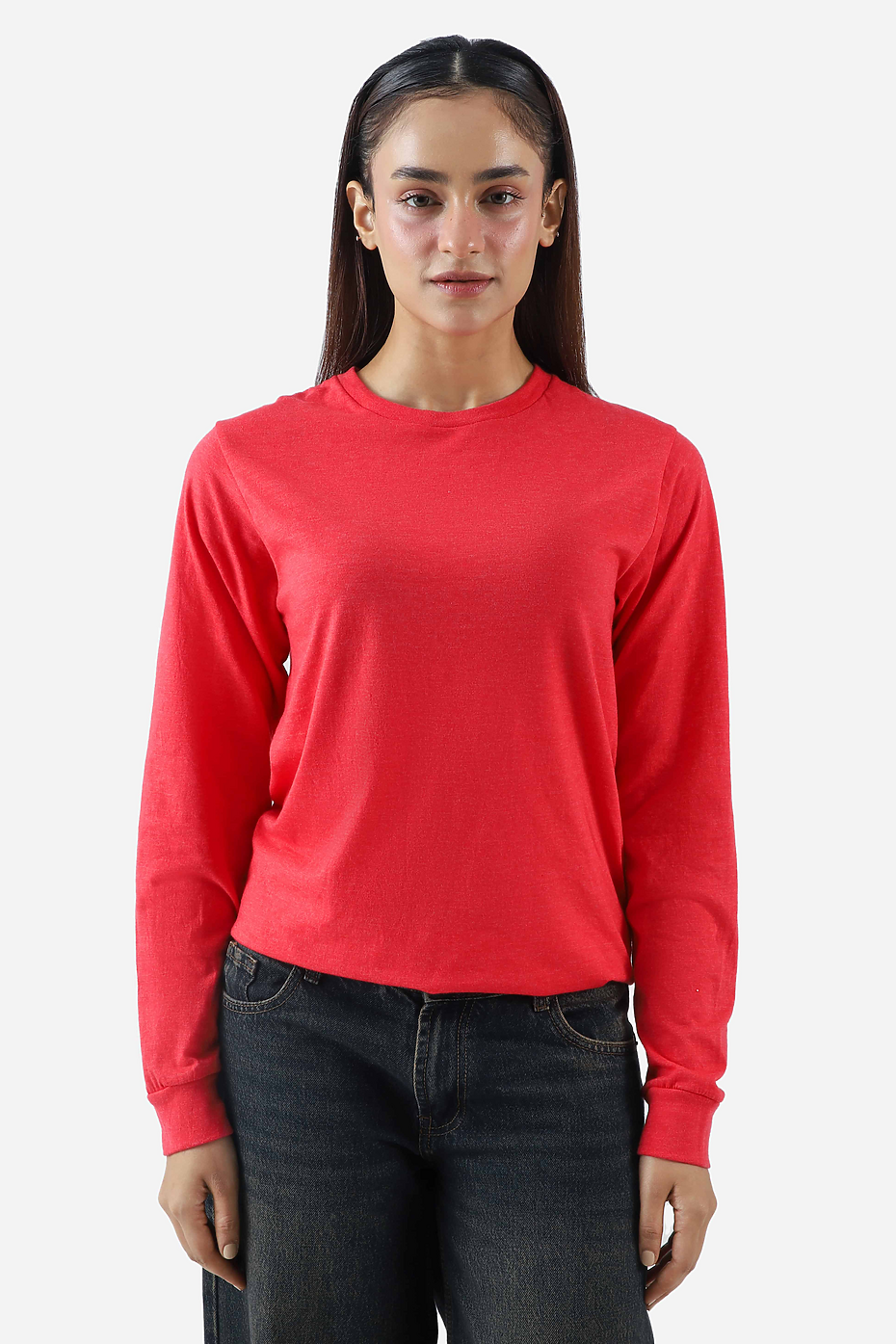 Premium Heather Long Sleeve Crew Neck Tee