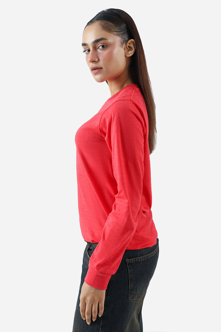 Premium Heather Long Sleeve Crew Neck Tee