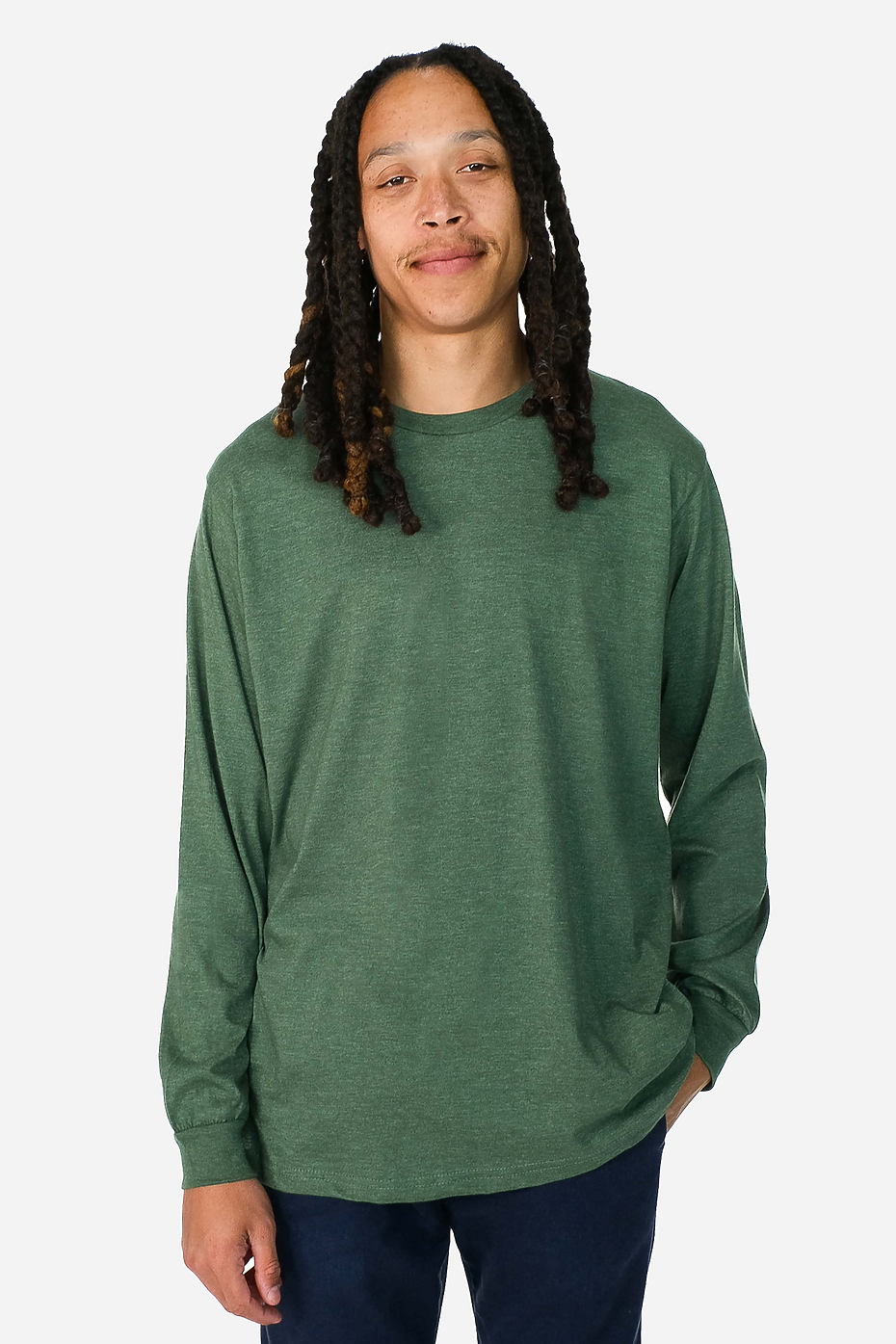 Premium Heather Long Sleeve Crew Neck Tee