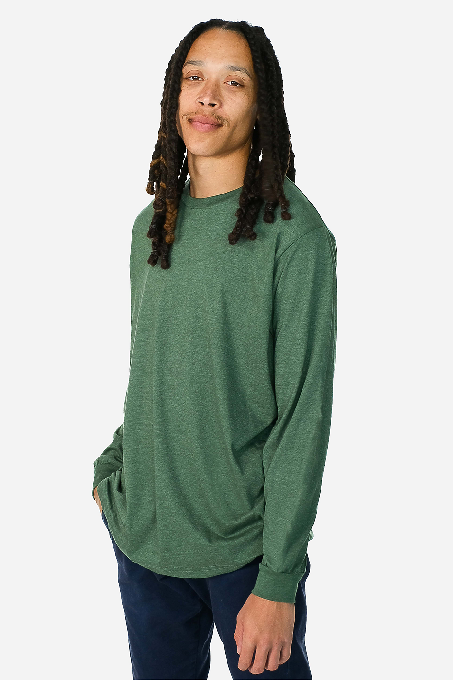 Premium Heather Long Sleeve Crew Neck Tee