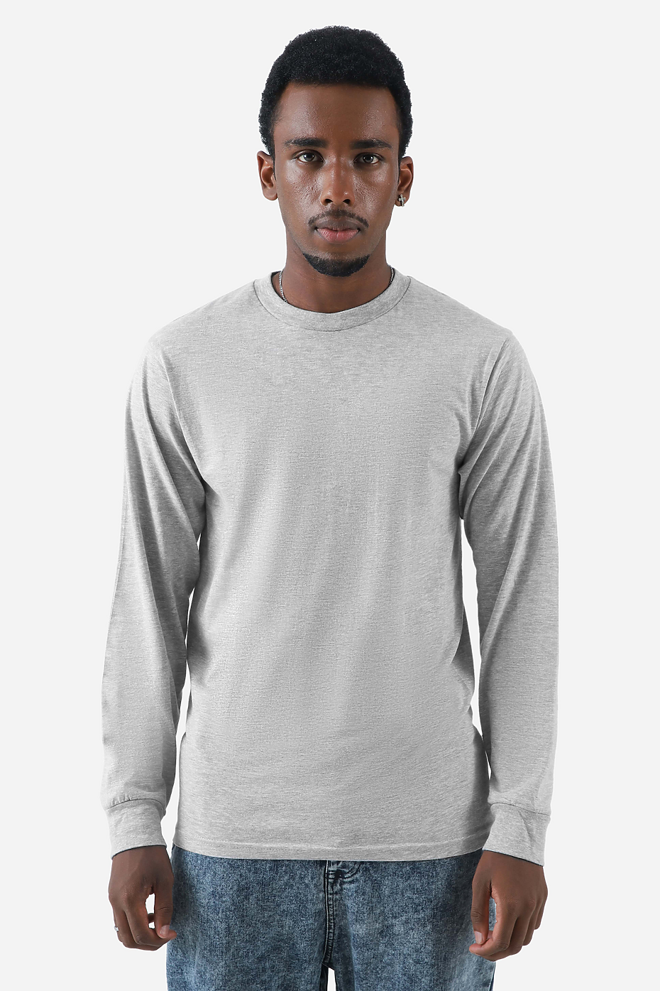 Premium Heather Long Sleeve Crew Neck Tee