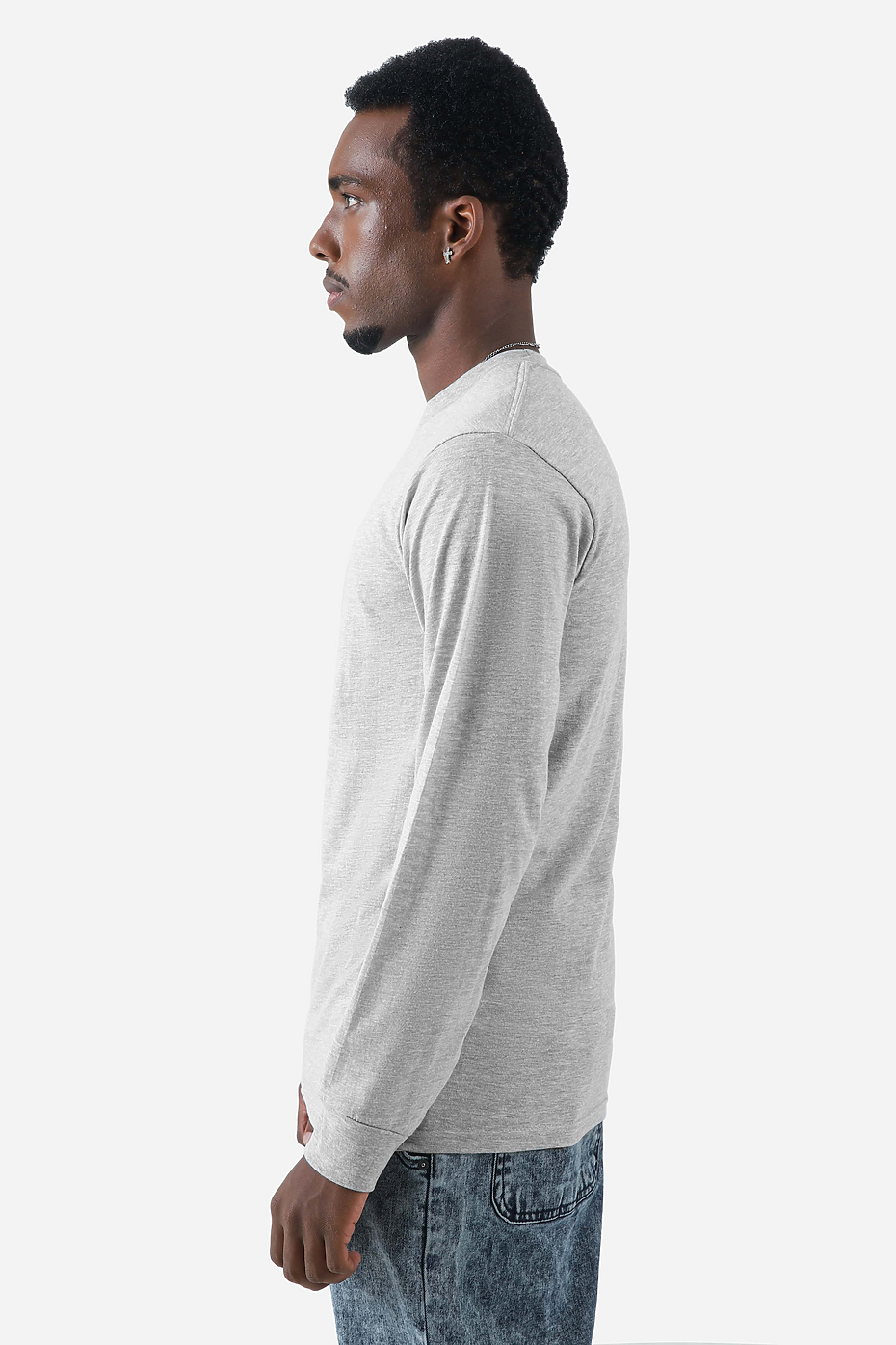 Premium Heather Long Sleeve Crew Neck Tee